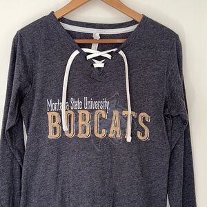 Montana State University Bobcats Ladies Long Sleeve MSU Graphic Tee NWOT Size M